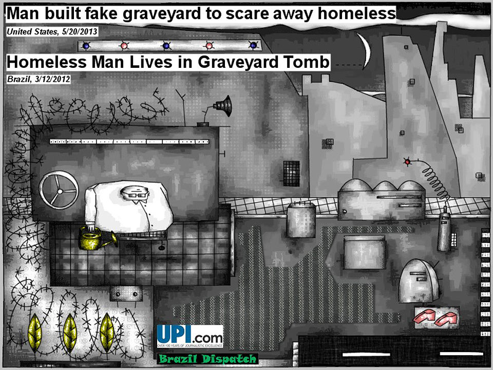 Bob Schroeder | Man built fake graveyard to scare away homeless | Homeless man lives in graveyard tomb